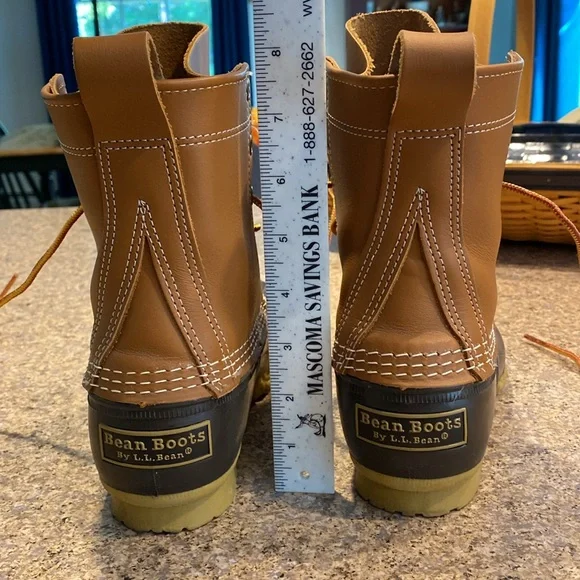 L. L. Bean Boots 8” Tan Brown 6M BM Waterproof Bottoms Duck Boots - Picture 4 of 17